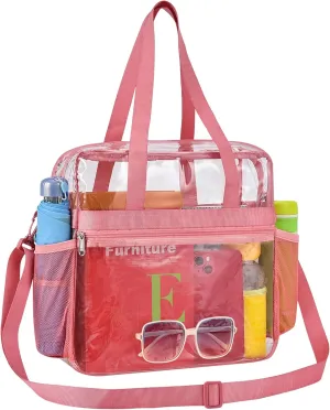 Paxiland Clear Bag for Stadium Events 12x6x12, Clear Tote Bag with Reinforced Strap, Transparent Bag for Sports Concert