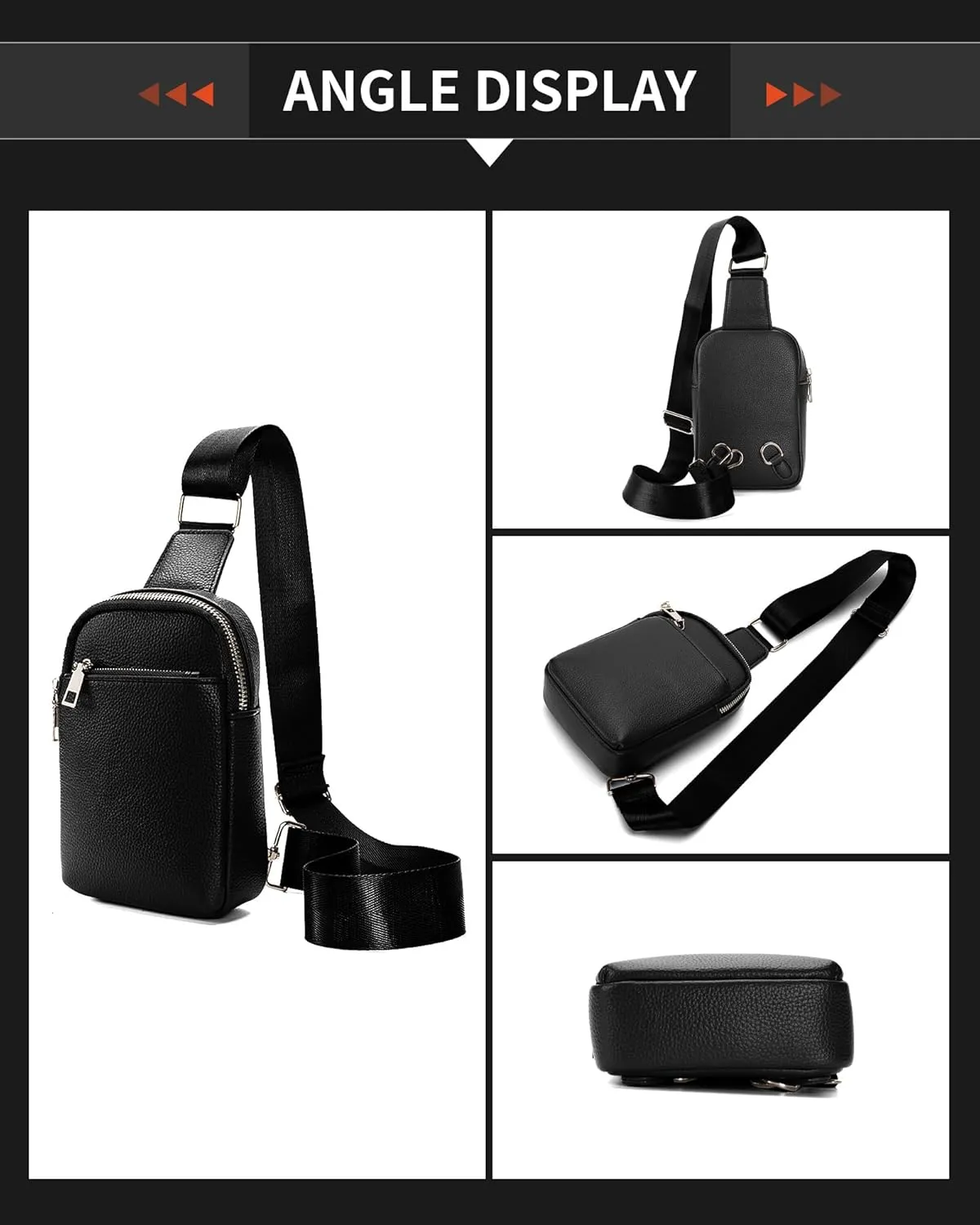 Peicees Travel Small Sling Bag Leather Crossbody Bags for Women Fanny Packs Cross Body Bag for Woman Cross Body Purses