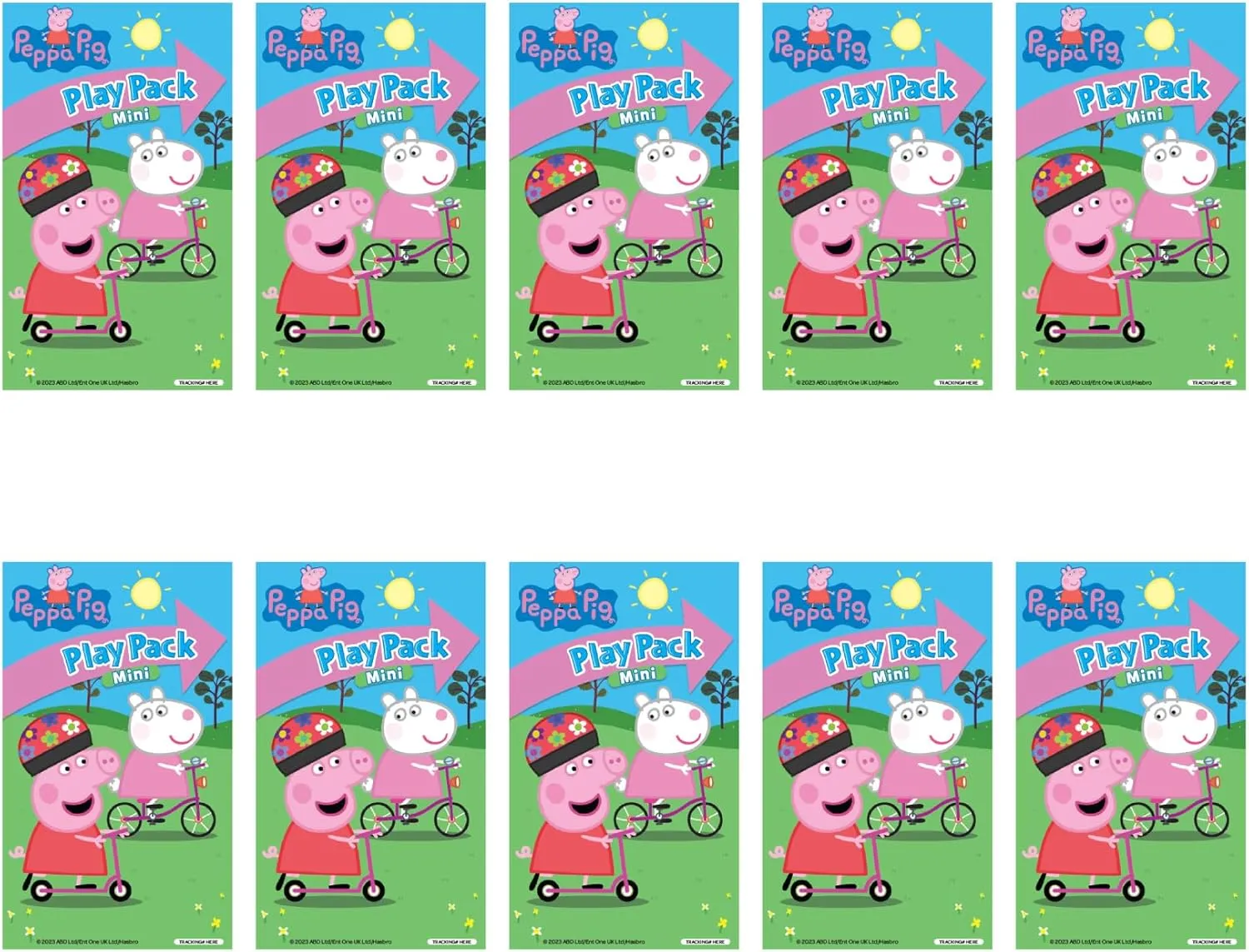 Peppa Pig Mini Play Packs | Peppa Pig Party Favors | Includes Small Coloring Book, 2 Mini Crayons, and a Sticker | 10-Pack