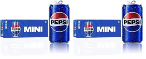 Pepsi Soda, Mini Cans, 7.5 Ounce (Two packs of 10)