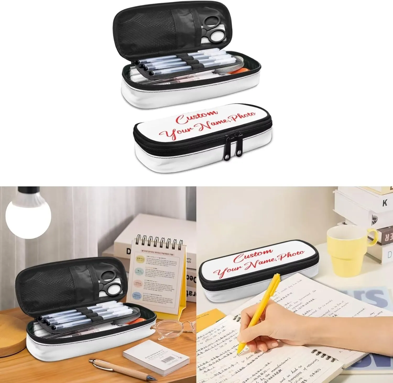 Personalized Custom Pictures and Logos Backpack with Lunch Box for Women Insulated Lunch Bag with Zipper Pencil Case and Book Cover for Teens Girls