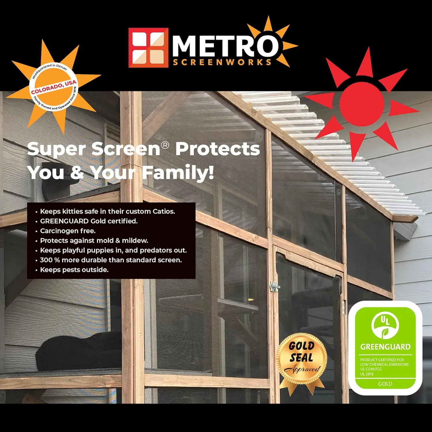 Pet & Weather Resistant Insect Screen - Super Screen (48 in x 25 ft) - Clear View Porch & Patio Screen - Pet Screen Mesh Roll - Door & Window Screen Replacement Bug Mesh - Dog & Cat Proof Screen