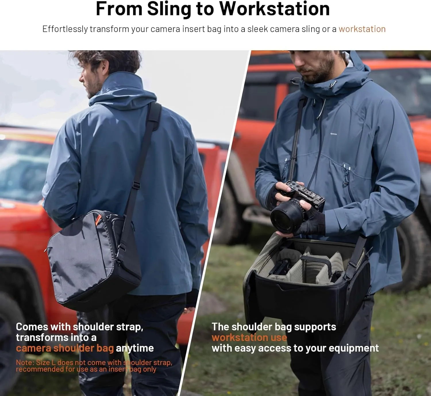 PGYTECH OnePro Flex Backpack 50L Camera Insert Bag M, Fits DSLR/SLR/Mirrorless Cameras/Lenses and Other Gear, Lightweight Outdoor Hiking Bundle for Photography, Travel Bag with Laptop Compartment