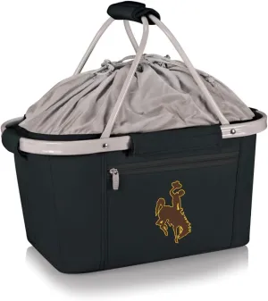 PICNIC TIME NCAA Wyoming Cowboys Metro Shopping Basket - Insulated Picnic Basket - Collapsible Market Basket - Utility Tote Cooler Bag