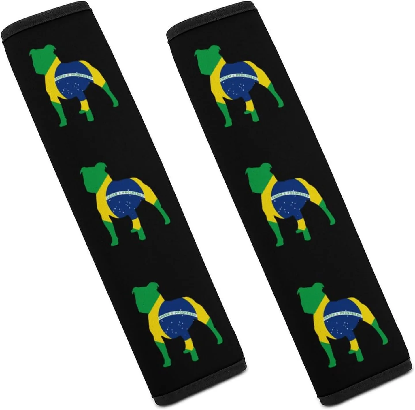 Pit Bull Brazili Flag Fashion Car Seat Belt Cover Pad for Shoulder Bag Camera Soft Comfort Accessories 2PCS