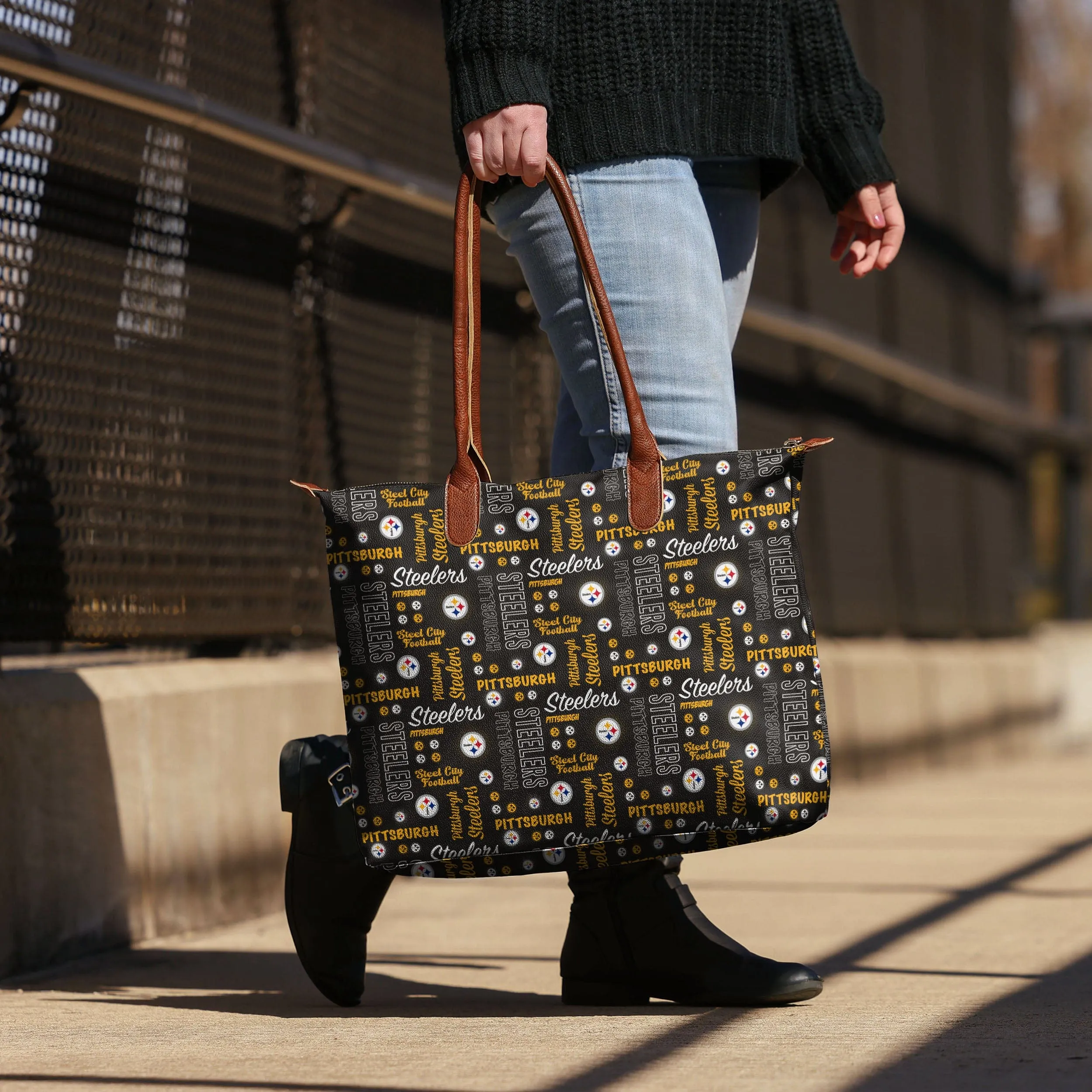 Pittsburgh Steelers Spirited Style Printed Collection Tote Bag