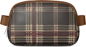 Plaid Mini Belt Bag for Men Women Vintage Checkered Waist Packs Crossbody Bags Adjustable Strap for Hiking Cycling Jogging