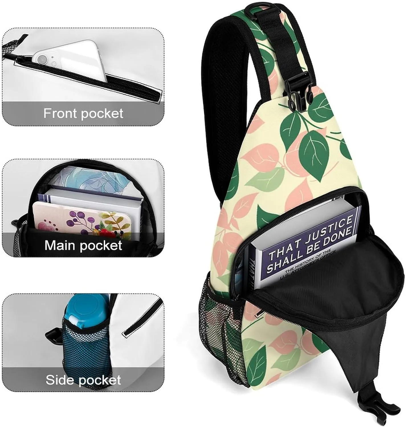 Plant Shape Sling Bag Crossbody Bags Cross Body Bag Fanny Packs Chest Bags Sling Purses for Travel