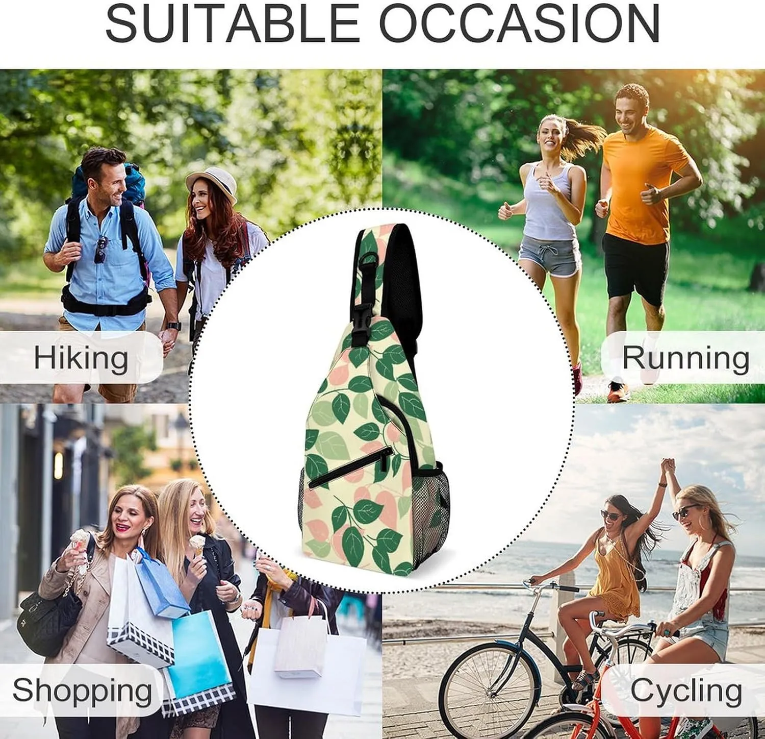 Plant Shape Sling Bag Crossbody Bags Cross Body Bag Fanny Packs Chest Bags Sling Purses for Travel