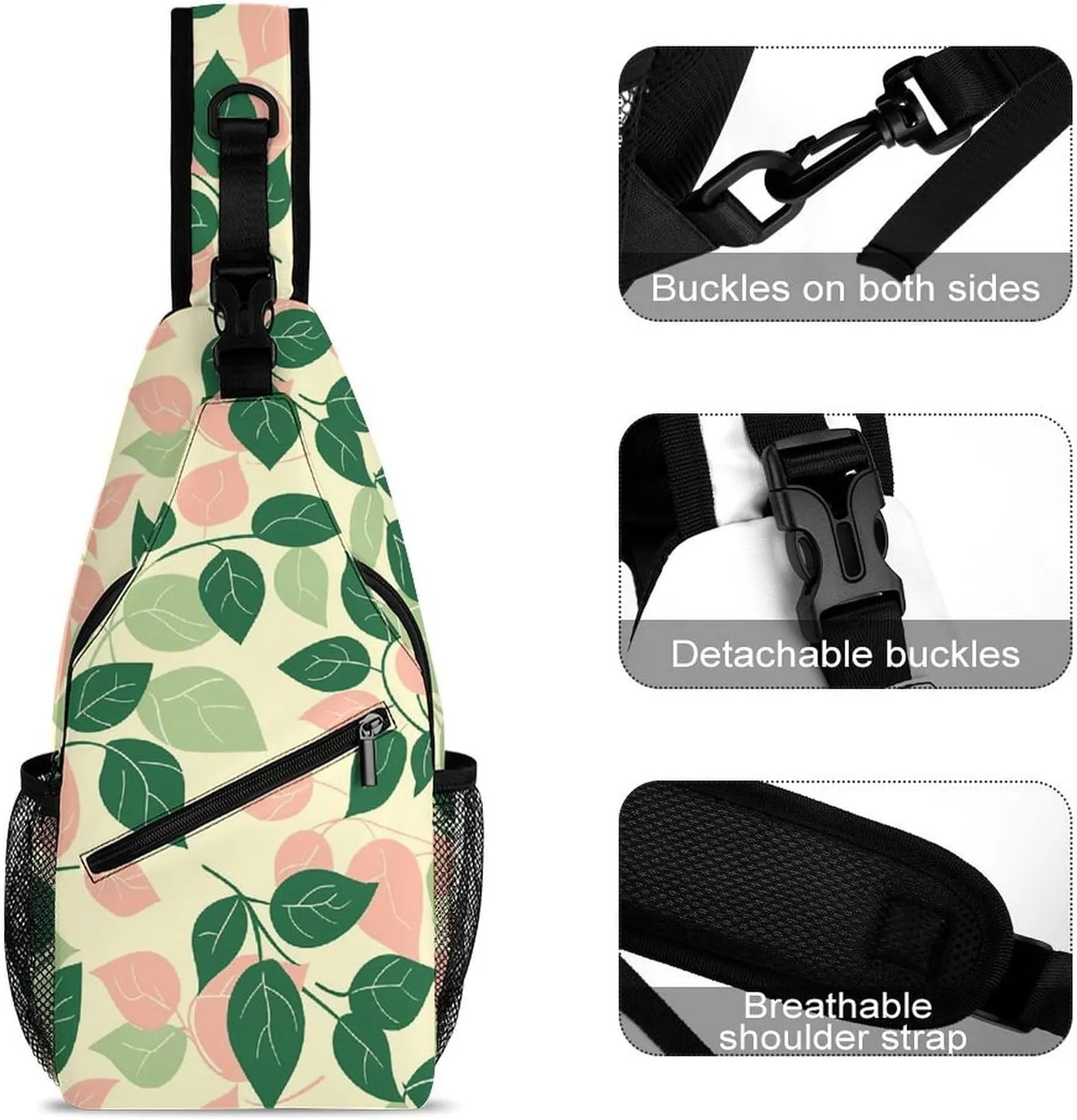 Plant Shape Sling Bag Crossbody Bags Cross Body Bag Fanny Packs Chest Bags Sling Purses for Travel