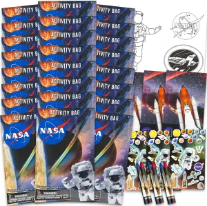 Platinum Series NASA Outer Space STEM Party Favors - 24 Count Space Activity Set - Kids' Coloring Books, Stickers & More
