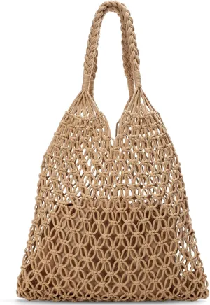 Pleneal Beach Bags for Women - Women Beach Tote Bag, Summer Mesh Hollow Shoulder Tote for Holiday Market