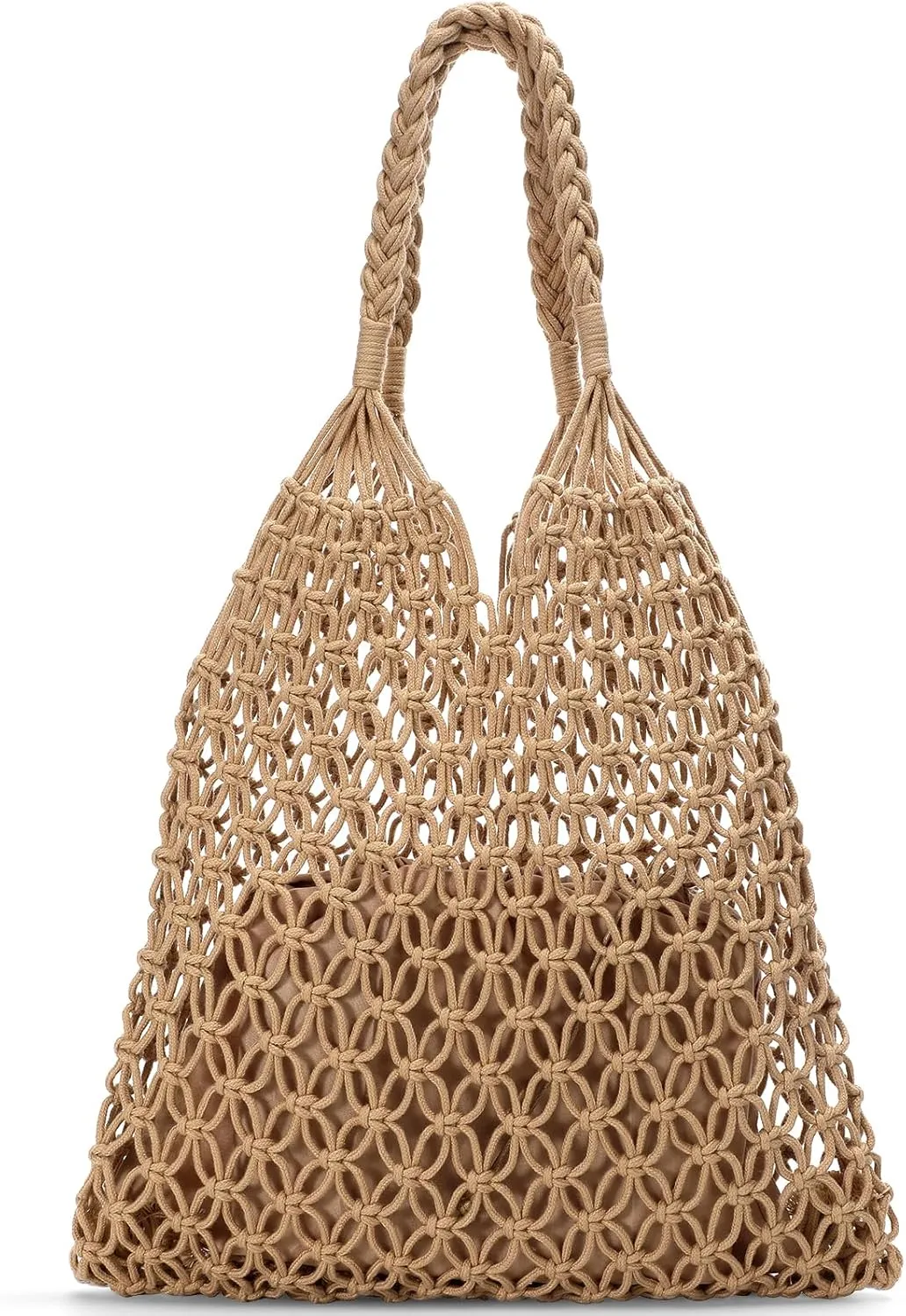 Pleneal Beach Bags for Women - Women Beach Tote Bag, Summer Mesh Hollow Shoulder Tote for Holiday Market