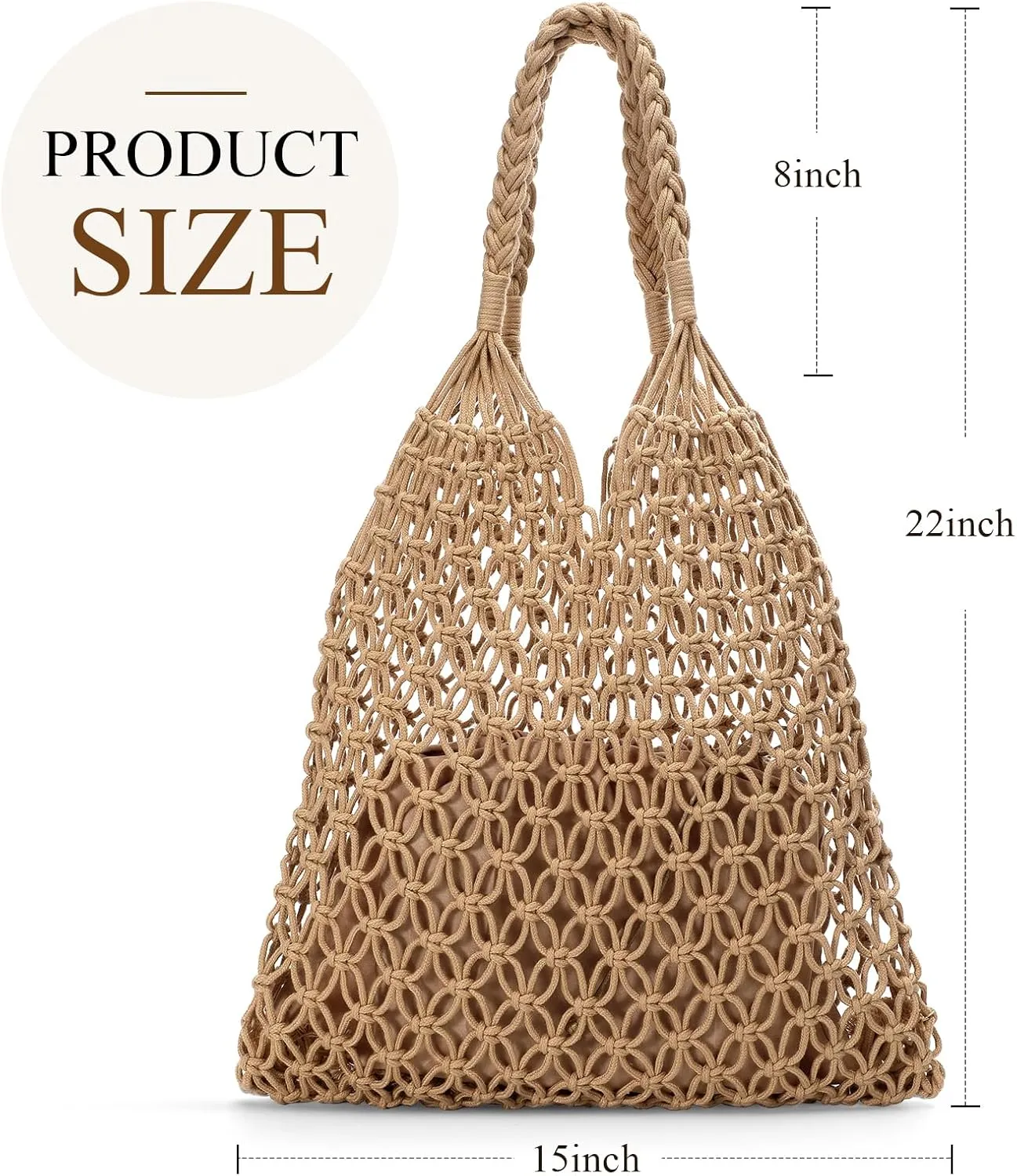 Pleneal Beach Bags for Women - Women Beach Tote Bag, Summer Mesh Hollow Shoulder Tote for Holiday Market