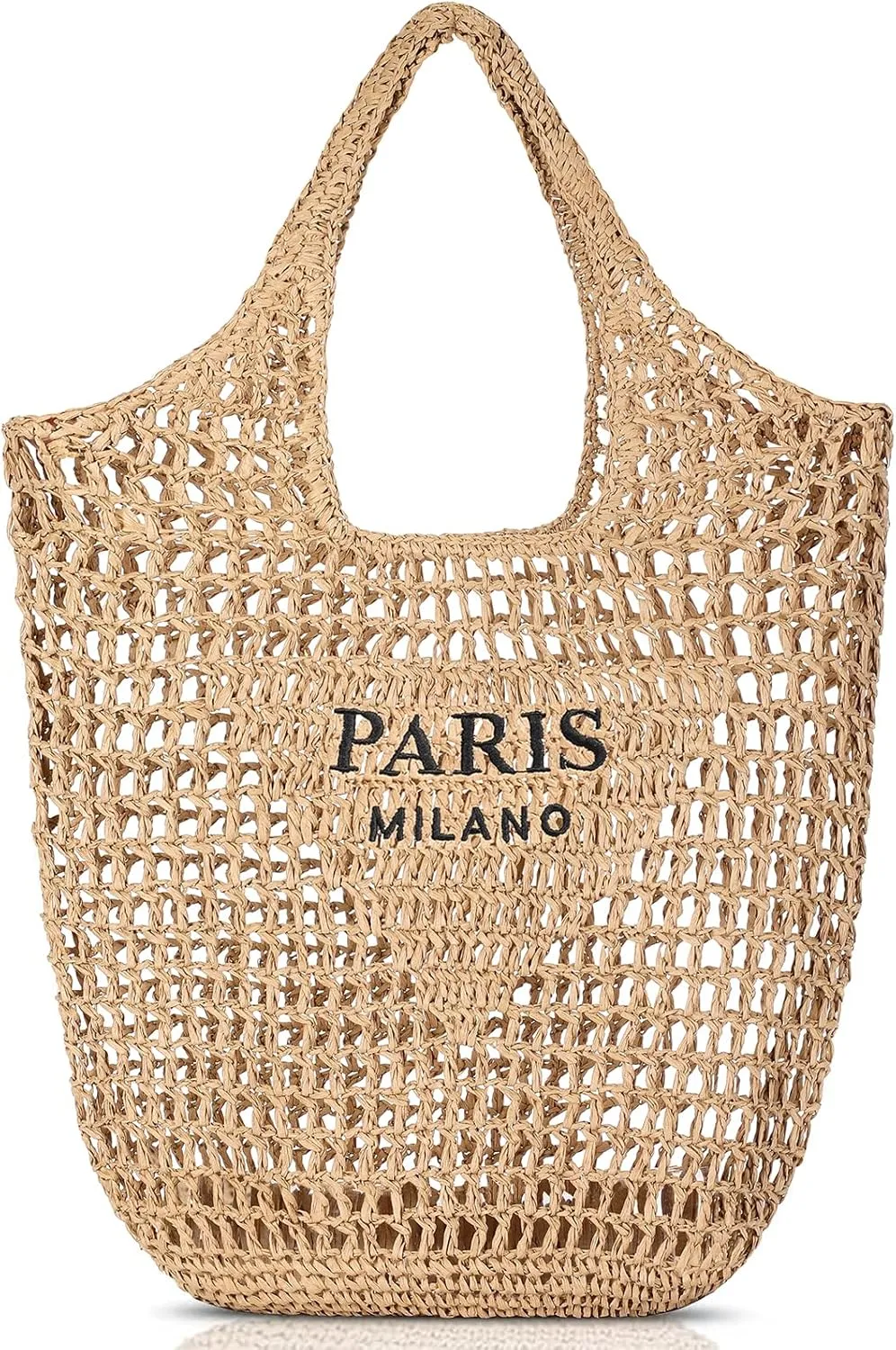 Pleneal Straw Beach Bags for Women - Women Beach Tote Bag, Summer Mesh Hollow Shoulder Tote for Holiday Market
