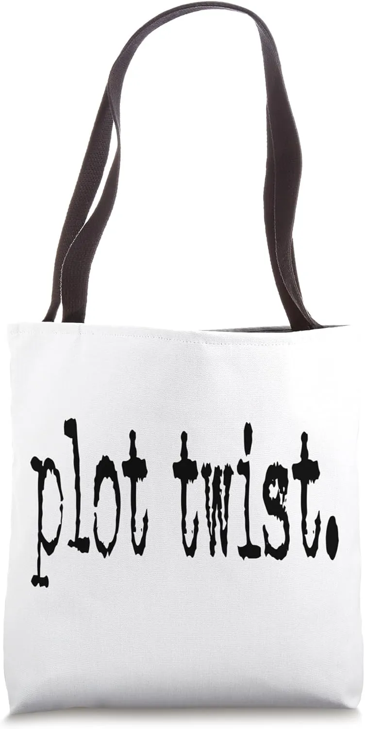 Plot Twist Funny Bookish Dark Academia Design Tote Bag