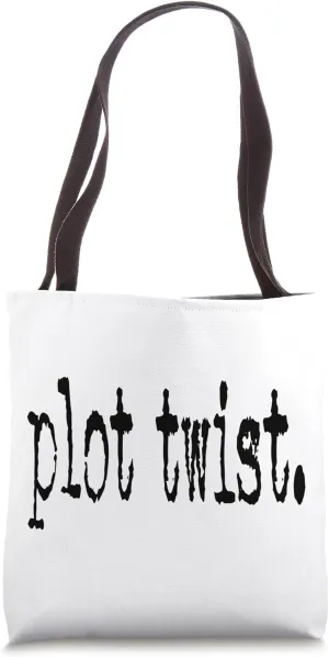 Plot Twist Funny Bookish Dark Academia Design Tote Bag