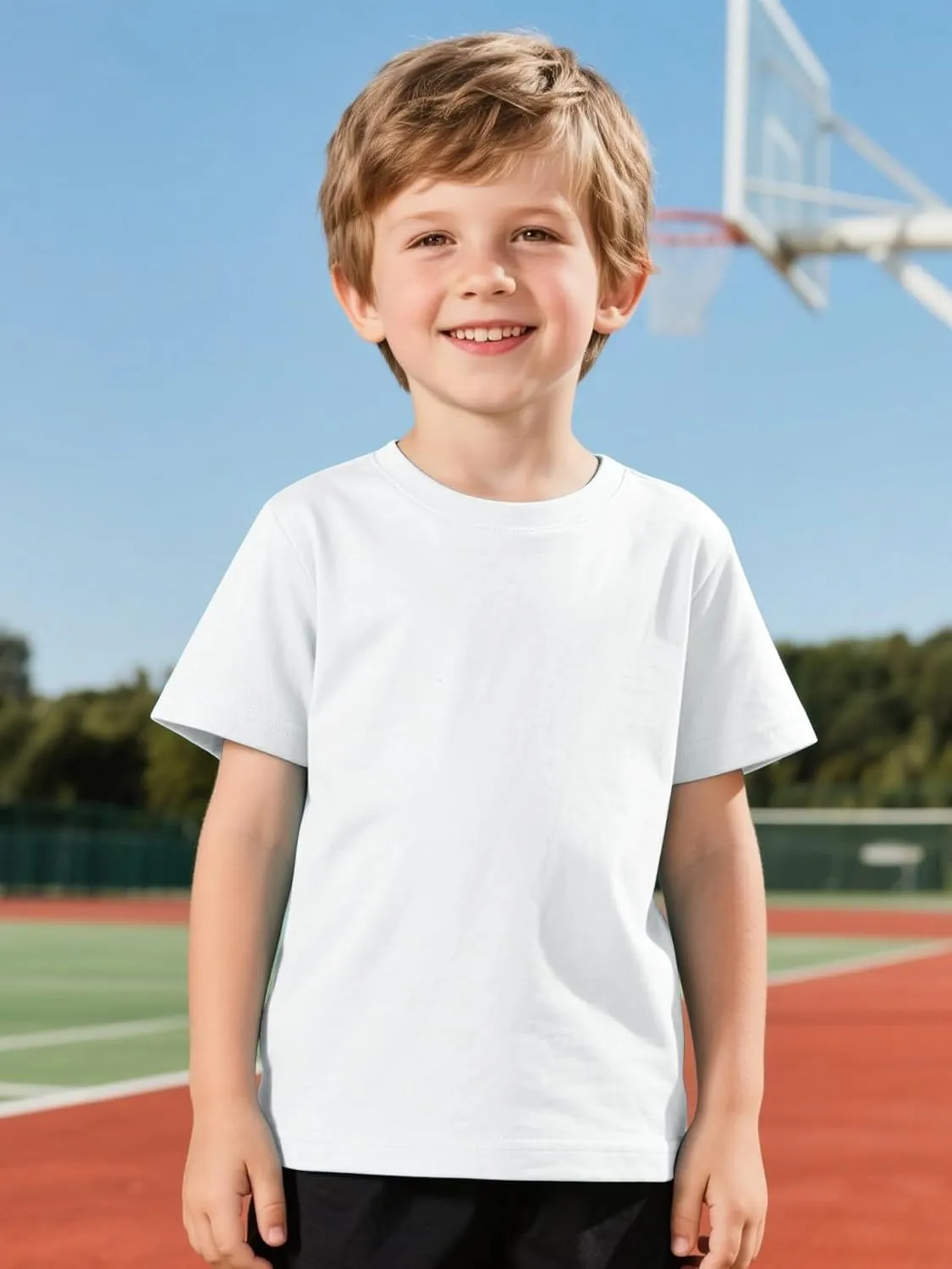 Poroka 5 Pack Toddler Boys Short Sleeve Cotton T-Shirt Crew Neck T-Shirt for Baby Toddler, 4 Sizes