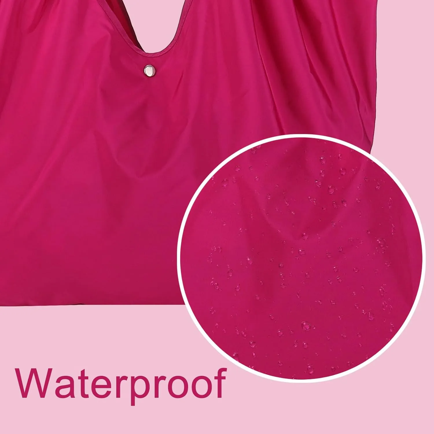 Portable Grocery Tote Bag for Women, Waterproof Shopping Bag for Groceries, Machine Washable Reusable Fashion Cloth Bag for Beach Work Sport (Red)