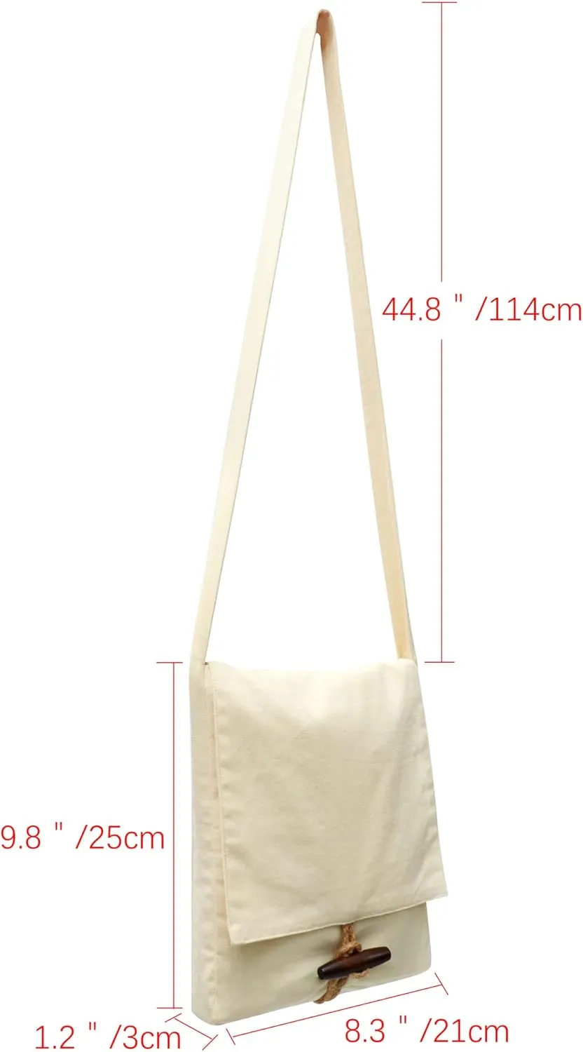 PROCOS Viking Canvas Shoulder Bag, Renaissance Medieval Small Pilgrim Pouch Bag