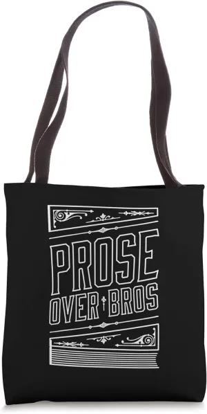 Prose Over Bros Literary Bookish Writer Vintage Book Cover Tote Bag