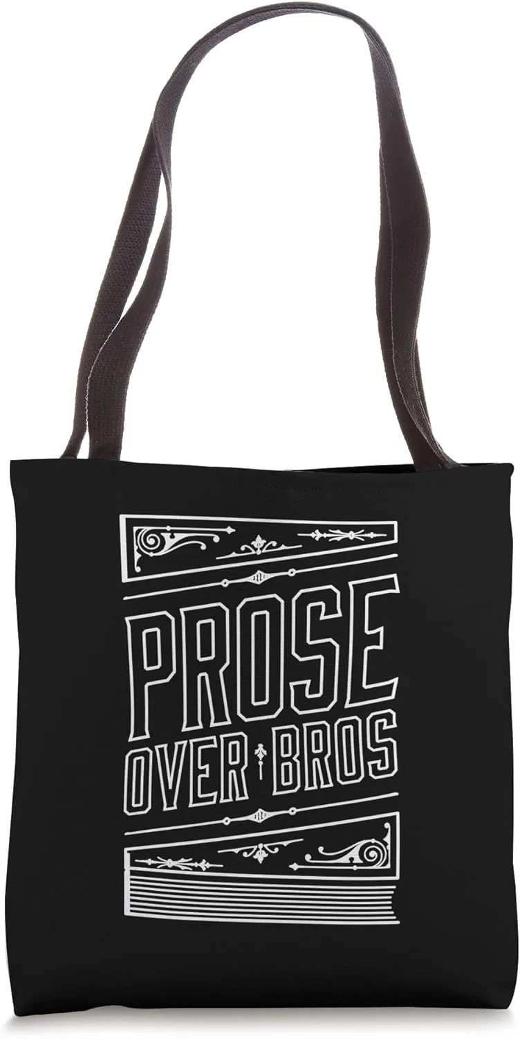 Prose Over Bros Literary Bookish Writer Vintage Book Cover Tote Bag