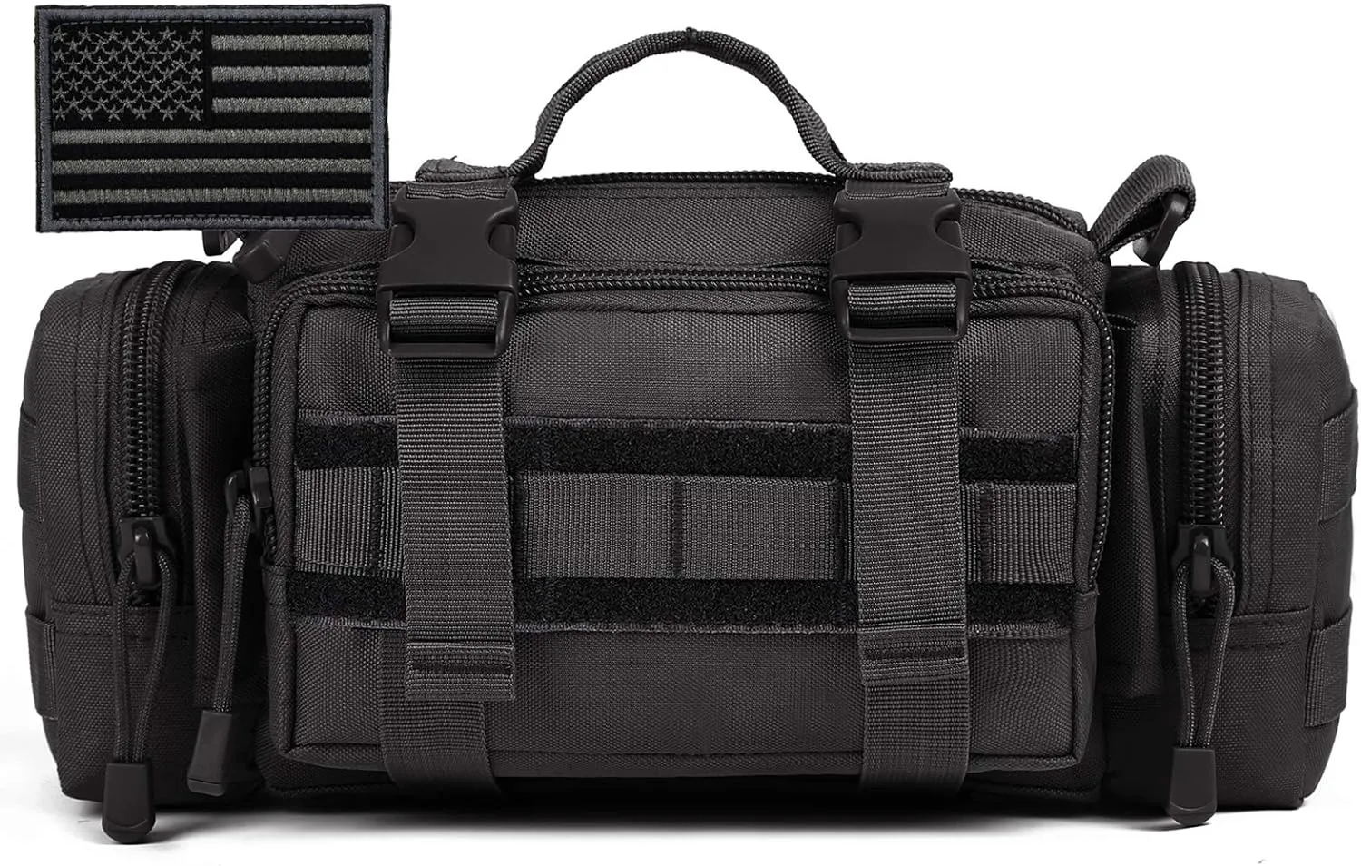 Protector Plus Tactical Fanny Pack Military Assault Waist Bag Hip Belt MOLLE Sling Army Lumbar Gear Pouch EDC Camera Handlebar Range Bags (Patch Included)