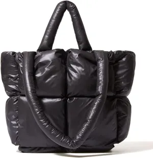 Puffer Shoulder Bag, Luxury Quilted Cotton Padded Tote Bag for Women, Winter Puffer Tote Bag Nylon Pillow Handbag Shopper Bag