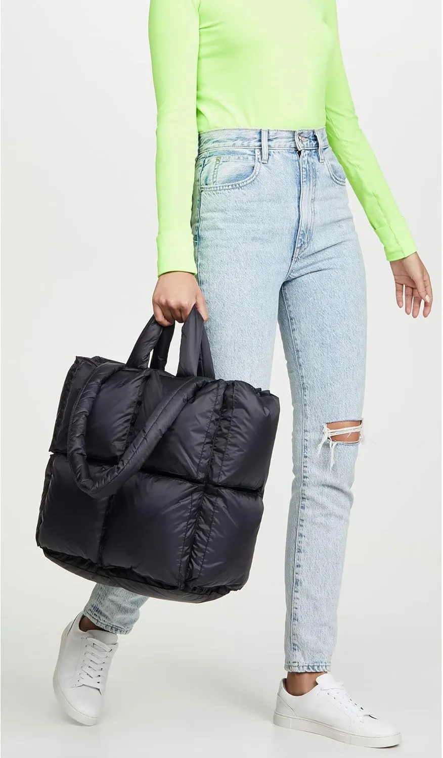 Puffer Shoulder Bag, Luxury Quilted Cotton Padded Tote Bag for Women, Winter Puffer Tote Bag Nylon Pillow Handbag Shopper Bag