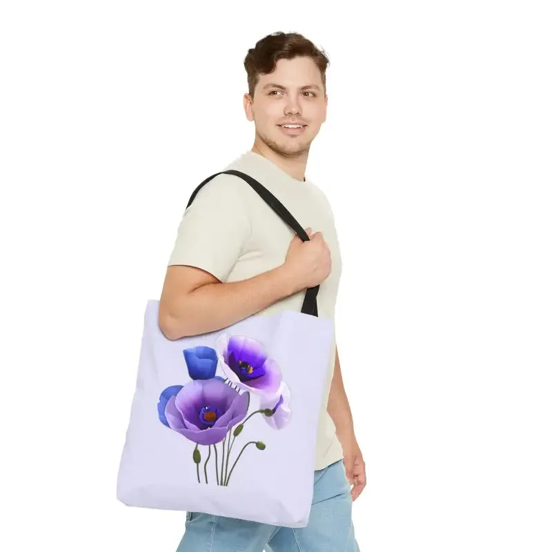 Purple Poppy Print Tote Bag for Bold Style