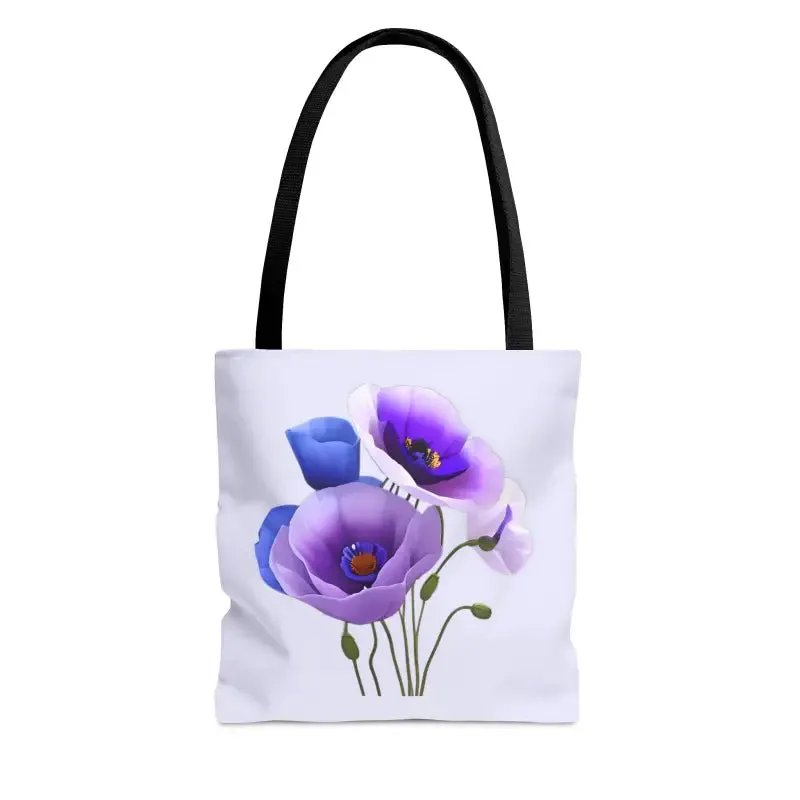 Purple Poppy Print Tote Bag for Bold Style