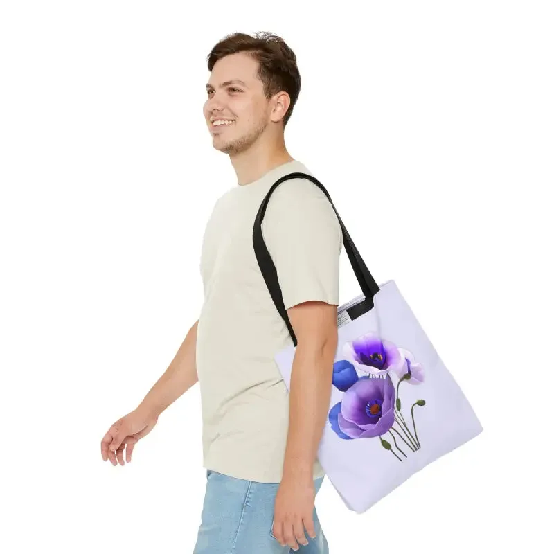 Purple Poppy Print Tote Bag for Bold Style