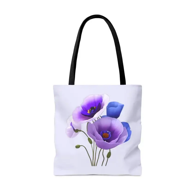 Purple Poppy Print Tote Bag for Bold Style
