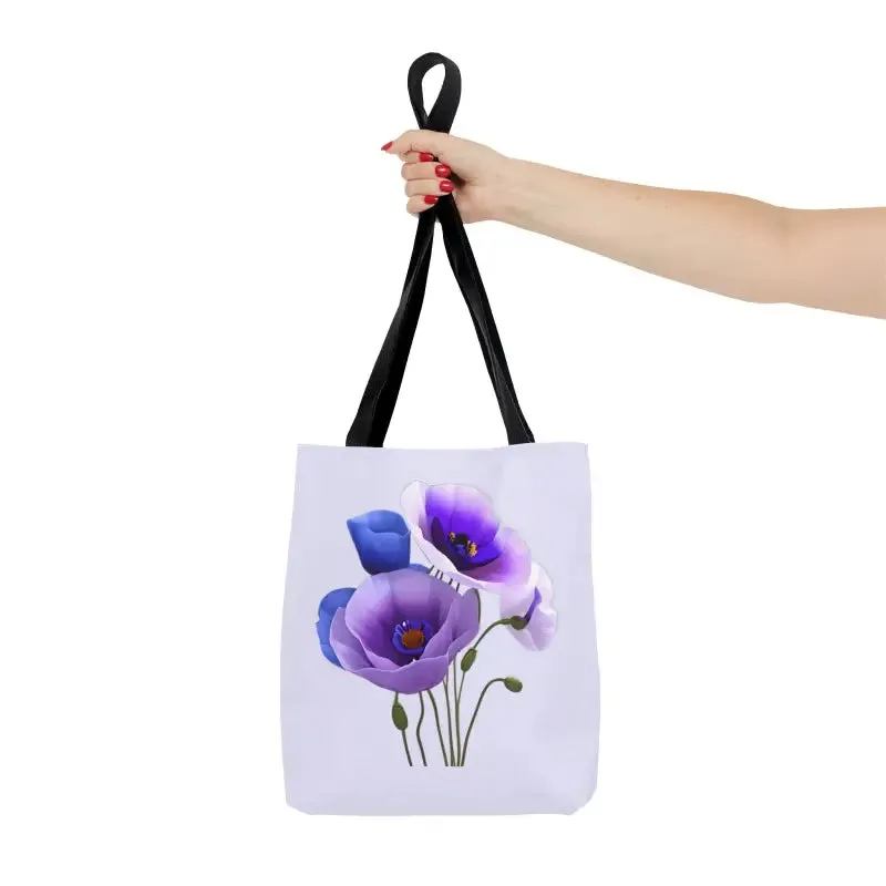 Purple Poppy Print Tote Bag for Bold Style