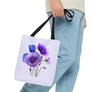 Purple Poppy Print Tote Bag for Bold Style