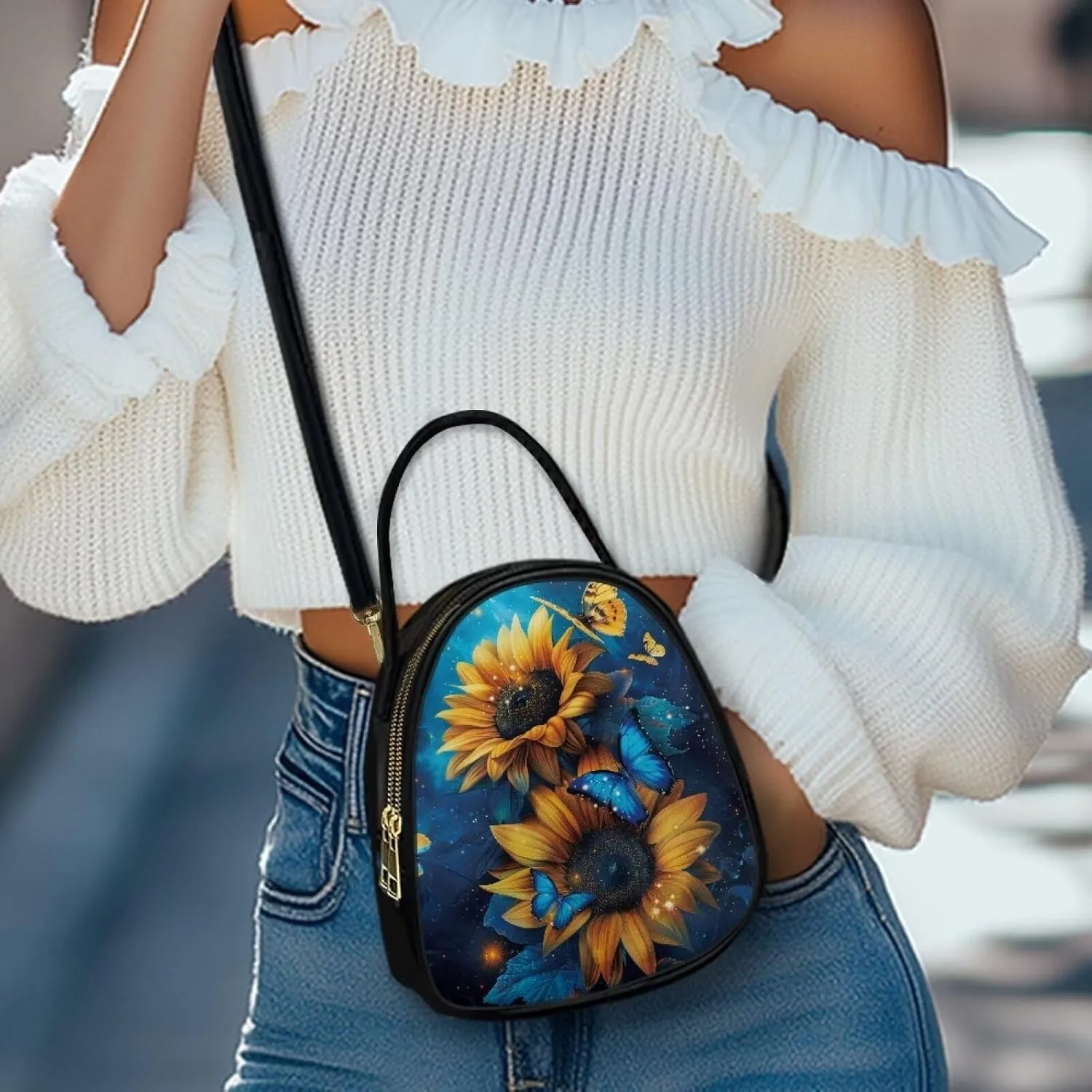 Purses for Women Crossbody Bag Double Layer Small Sling Bag for Women Crossbody Purse with Zipper Closure