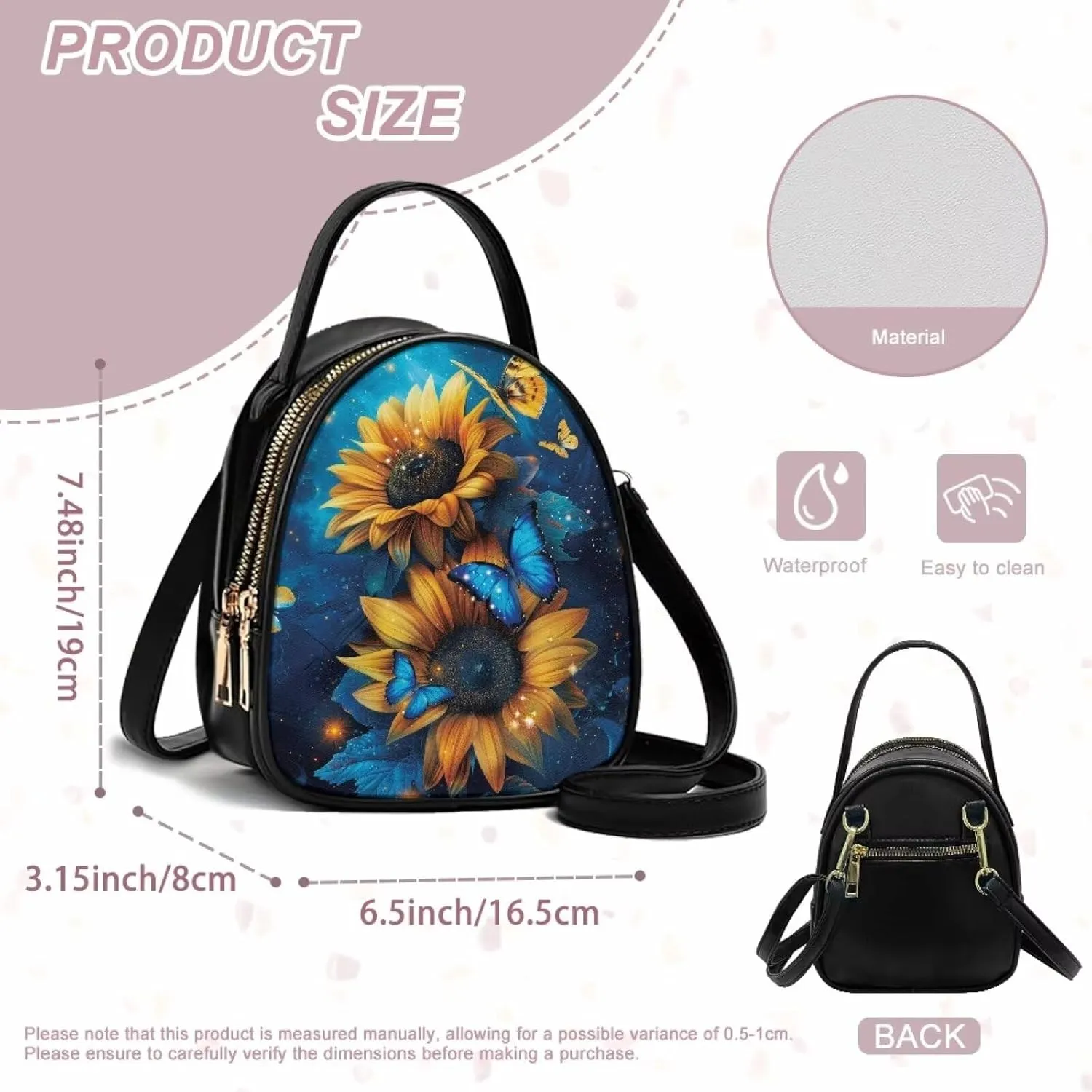 Purses for Women Crossbody Bag Double Layer Small Sling Bag for Women Crossbody Purse with Zipper Closure
