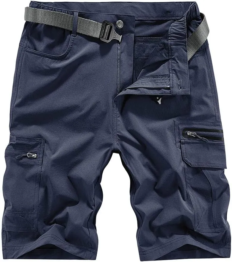 Quick Dry Hiking Shorts Men's Cargo Casual Outdoor 4-Way Stretchy Lightweight Summer Short with Multi Pockets 30-46 (No Belt)