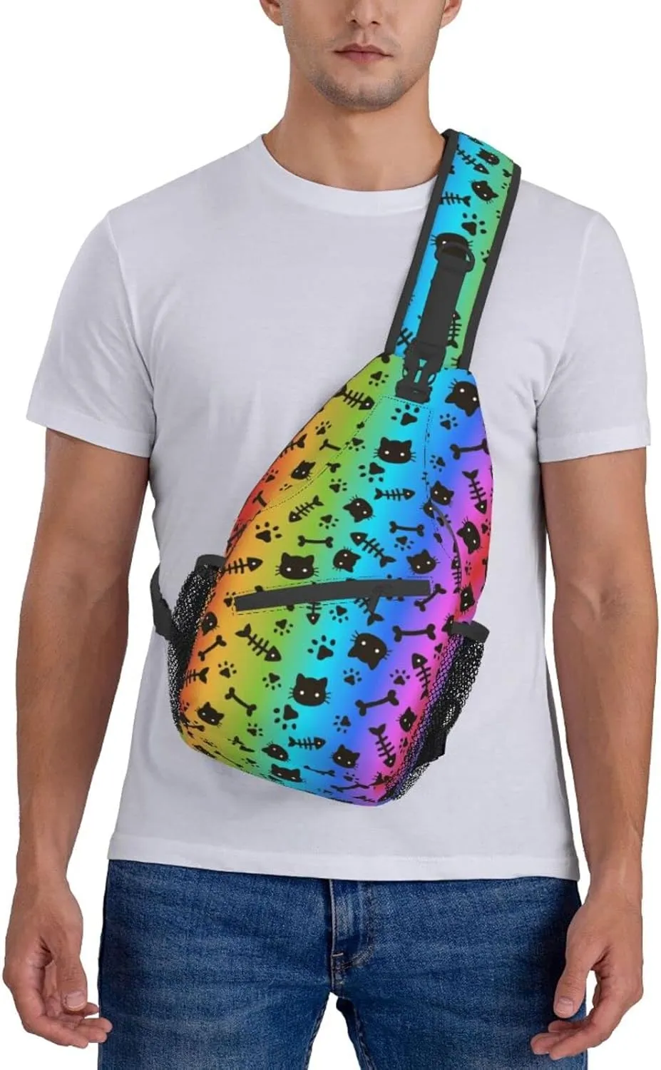 Rainbow LGBT Pride Sling Backpack Multipurpose Chest Bag Hiking Travel Daypack Crossbody Shoulder Bag Outdoor Unisex
