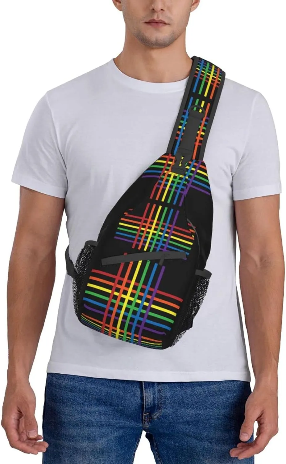Rainbow LGBT Pride Sling Backpack Multipurpose Chest Bag Hiking Travel Daypack Crossbody Shoulder Bag Outdoor Unisex