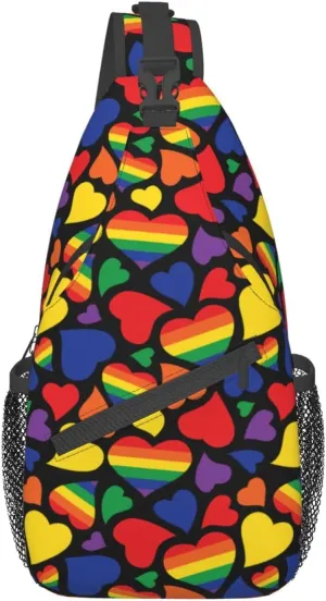 Rainbow LGBT Pride Sling Backpack Multipurpose Chest Bag Hiking Travel Daypack Crossbody Shoulder Bag Outdoor Unisex
