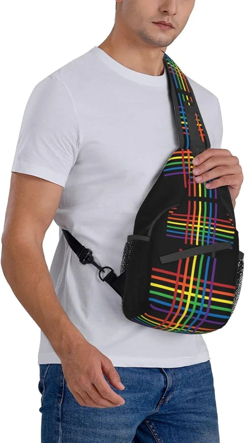 Rainbow LGBT Pride Sling Backpack Multipurpose Chest Bag Hiking Travel Daypack Crossbody Shoulder Bag Outdoor Unisex