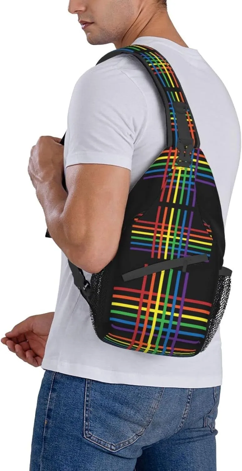 Rainbow LGBT Pride Sling Backpack Multipurpose Chest Bag Hiking Travel Daypack Crossbody Shoulder Bag Outdoor Unisex