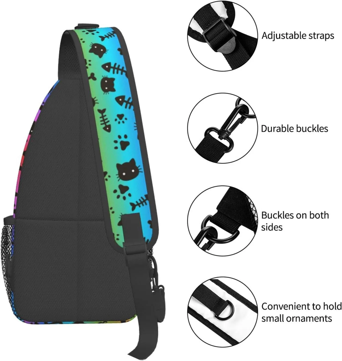 Rainbow LGBT Pride Sling Backpack Multipurpose Chest Bag Hiking Travel Daypack Crossbody Shoulder Bag Outdoor Unisex