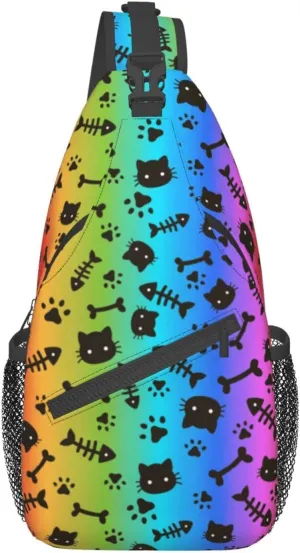 Rainbow LGBT Pride Sling Backpack Multipurpose Chest Bag Hiking Travel Daypack Crossbody Shoulder Bag Outdoor Unisex