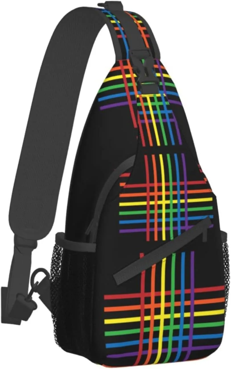 Rainbow LGBT Pride Sling Backpack Multipurpose Chest Bag Hiking Travel Daypack Crossbody Shoulder Bag Outdoor Unisex