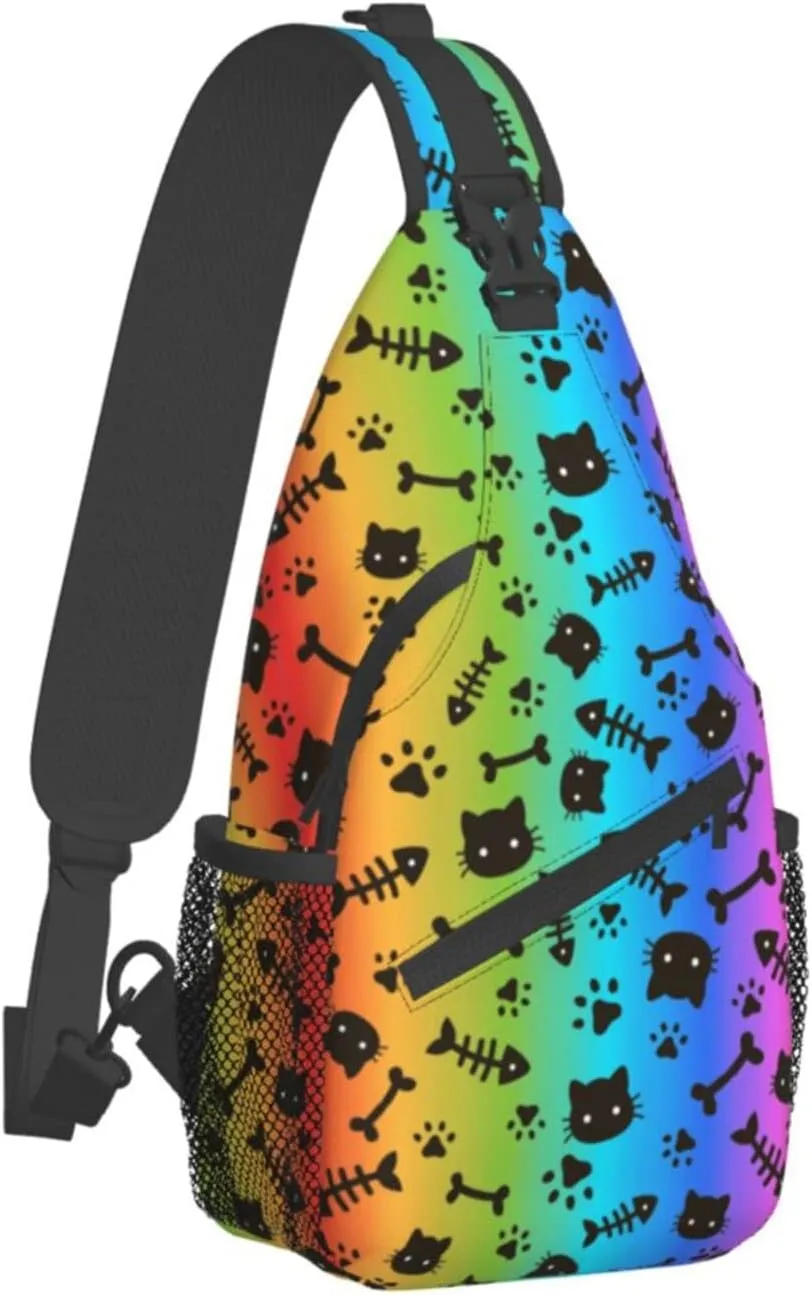 Rainbow LGBT Pride Sling Backpack Multipurpose Chest Bag Hiking Travel Daypack Crossbody Shoulder Bag Outdoor Unisex