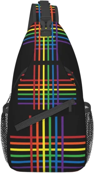 Rainbow LGBT Pride Sling Backpack Multipurpose Chest Bag Hiking Travel Daypack Crossbody Shoulder Bag Outdoor Unisex