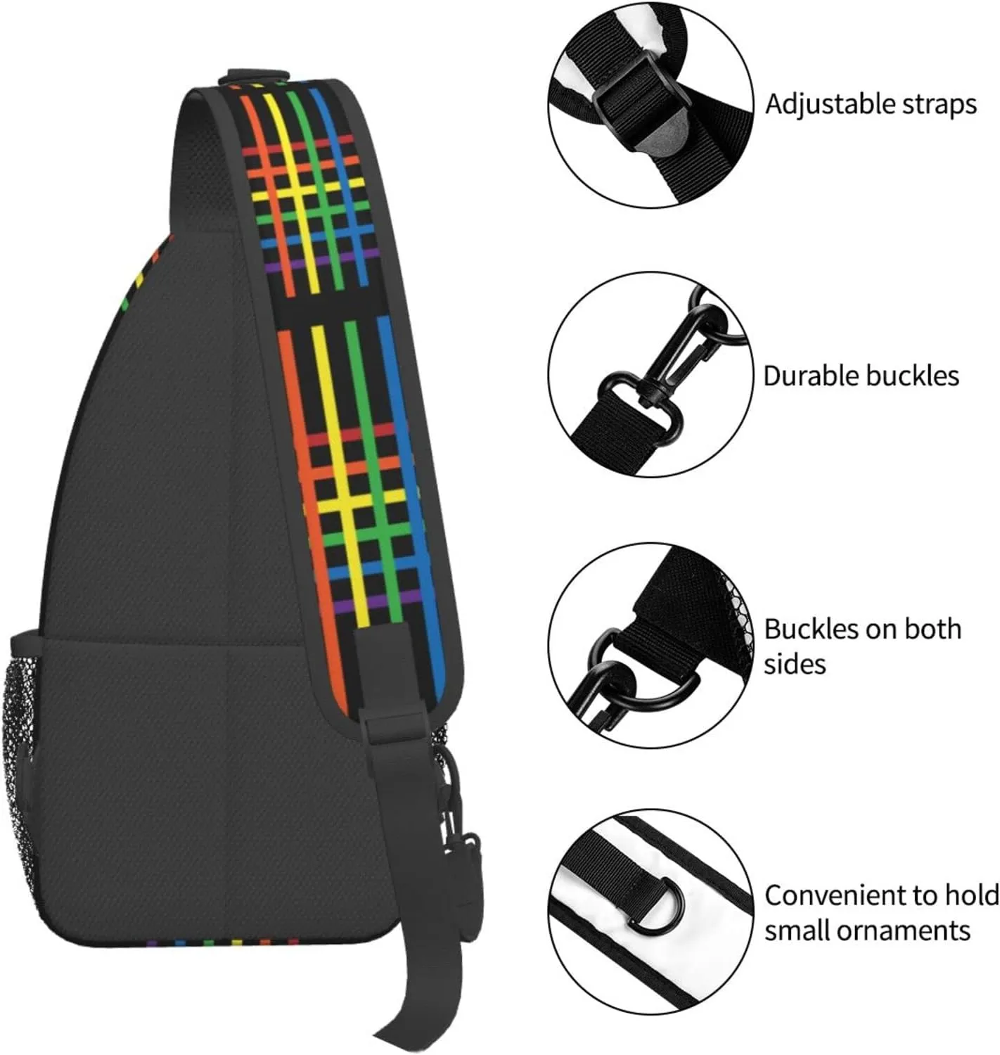 Rainbow LGBT Pride Sling Backpack Multipurpose Chest Bag Hiking Travel Daypack Crossbody Shoulder Bag Outdoor Unisex