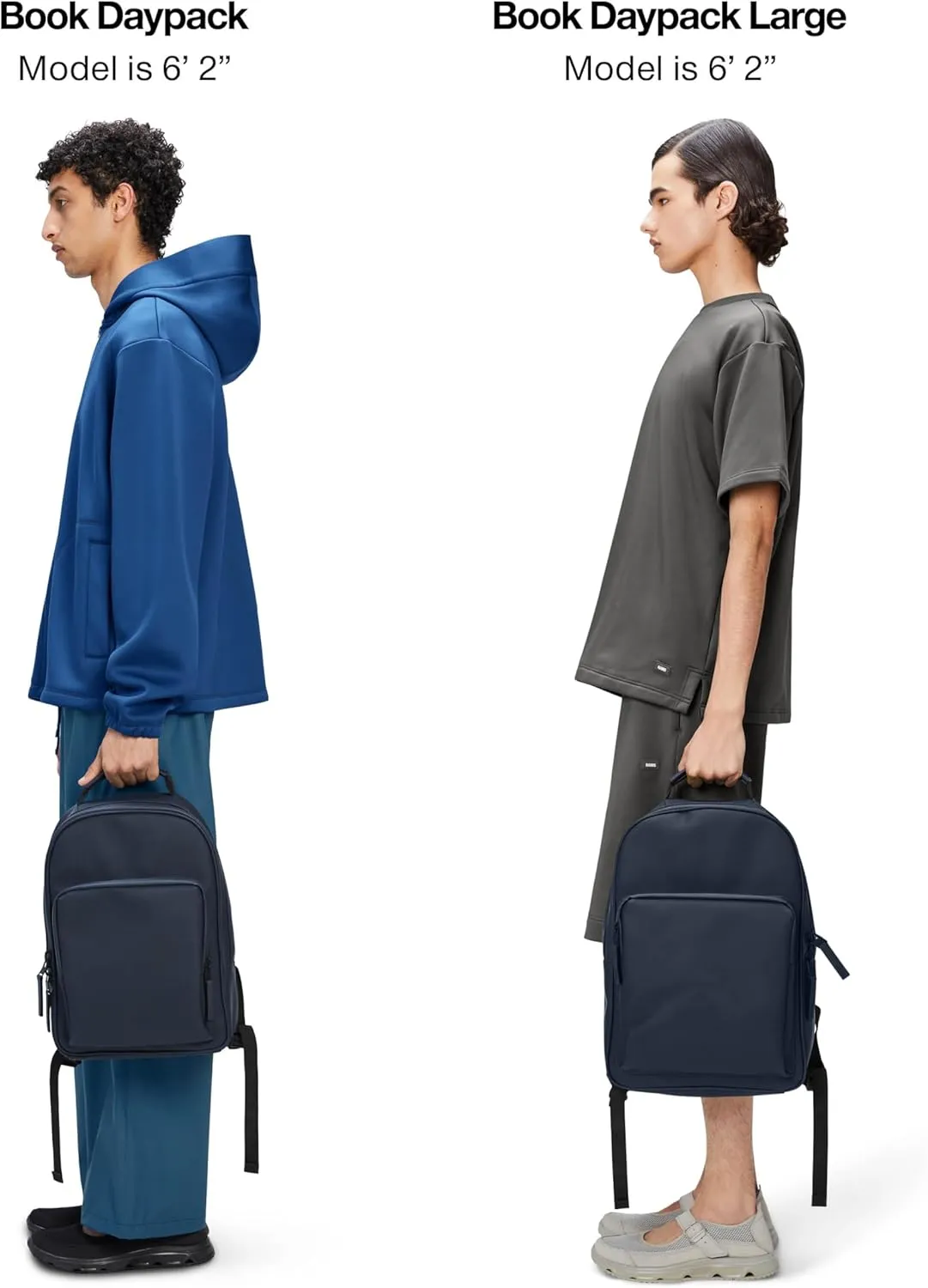 RAINS Large Book Daypack, Backpack, Laptop Bag, Waterproof, 2 Year Warranty, Navy